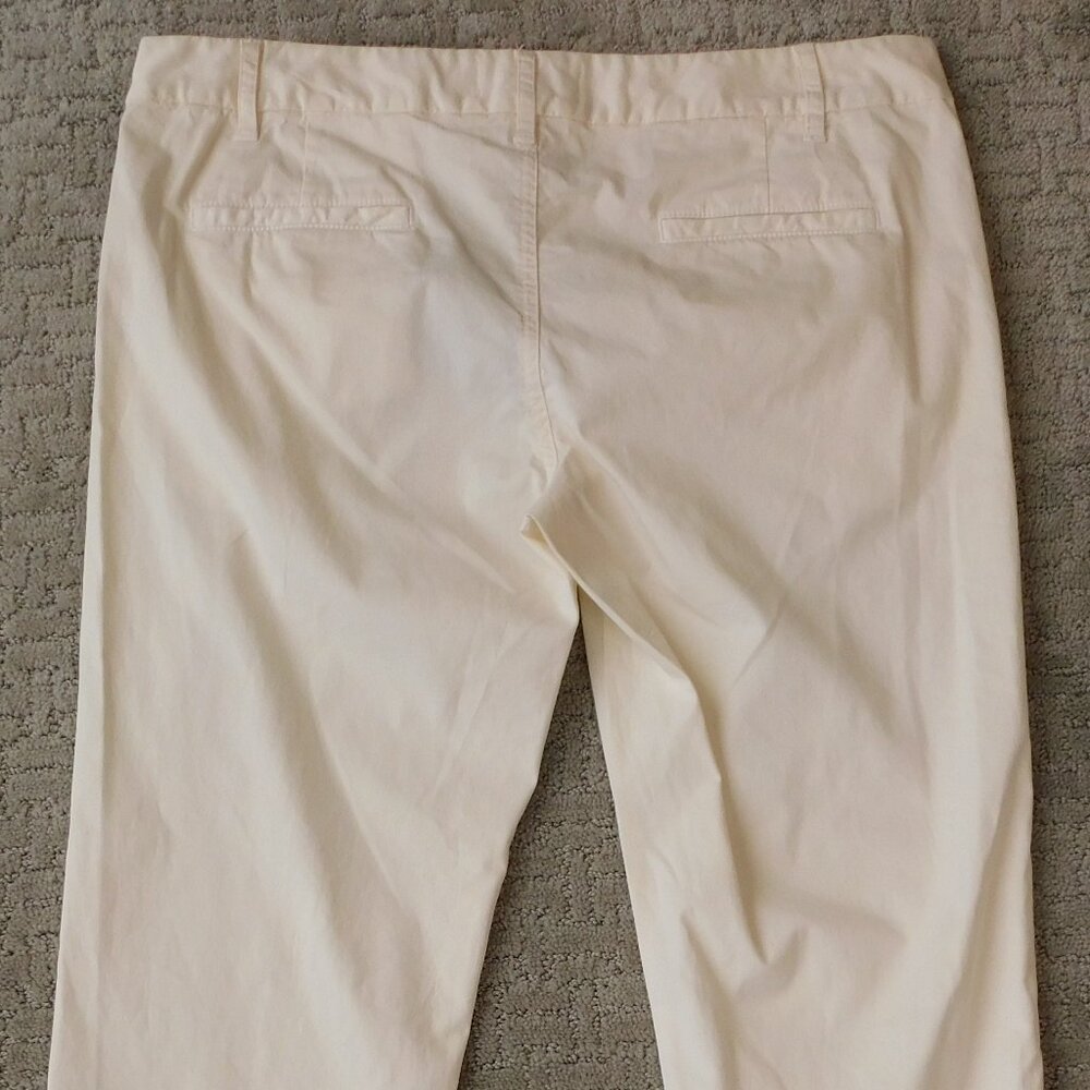 Nili Lotan East Hampton Frayed Cropped Pants | Eggshell | NWT | 12 - Picture 4 of 7